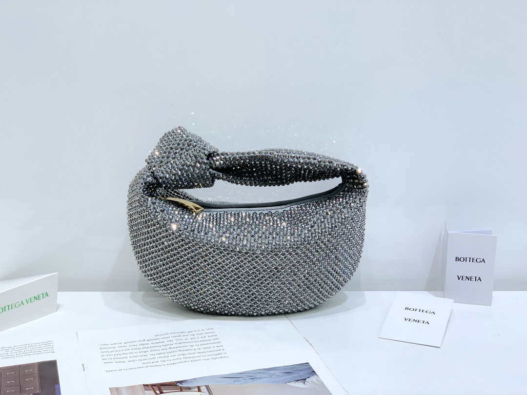 Bottega Veneta BV 651876 mini Jodie Rhinestones Sliver Black - Default Title - View 1