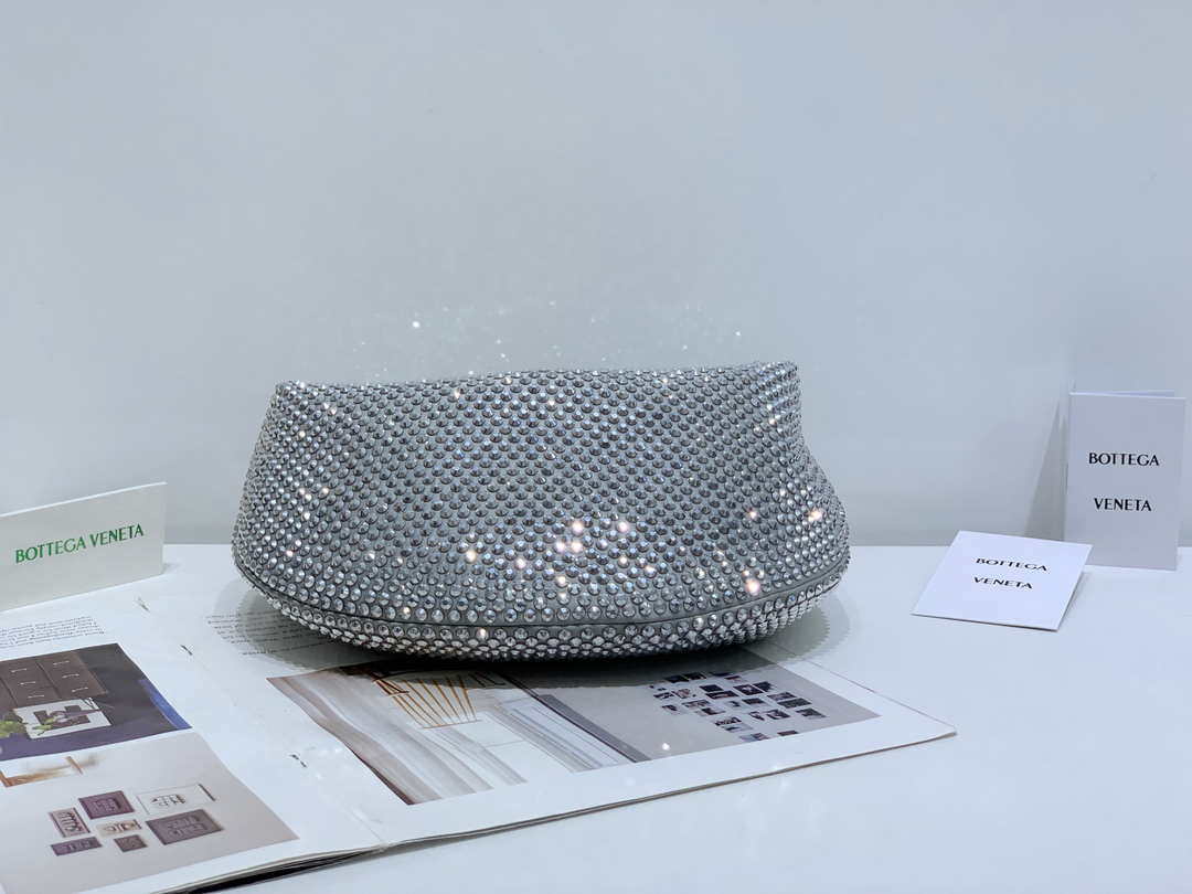 Bottega Veneta BV 651876 mini Jodie Rhinestones Sliver White - Default Title - View 5