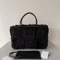 Bottega Veneta BV 652867 Arco Tote Intreccio shearling Black - Default Title - View 1