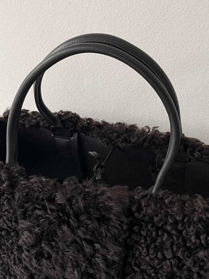 Bottega Veneta BV 652867 Arco Tote Intreccio shearling Black - Default Title - View 3