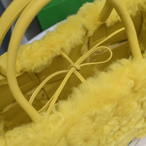 Bottega Veneta BV 652867 Arco Tote Intreccio shearling Yellow - Default Title - View 5
