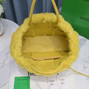 Bottega Veneta BV 652867 Arco Tote Intreccio shearling Yellow - Default Title - View 6