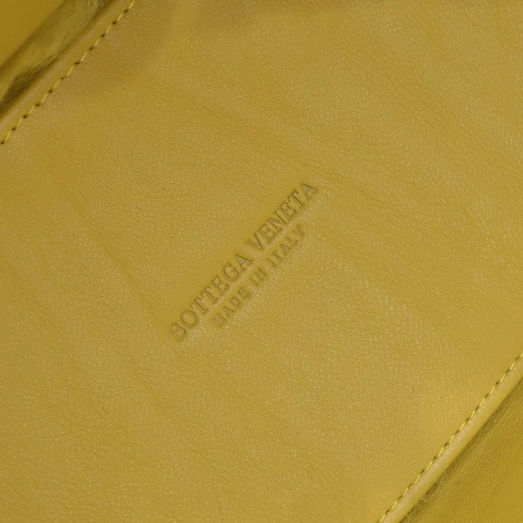 Bottega Veneta BV 652867 Arco Tote Intreccio shearling Yellow