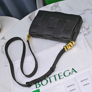 Bottega Veneta BV 666870 Cassette Intreccio grained leather cross-body bag Black - Default Title - View 4