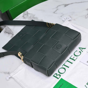 Bottega Veneta BV 666870 Cassette Intreccio grained leather cross-body bag Dark Green - Default Title - View 6