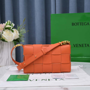 Bottega Veneta BV 666870 Cassette Intreccio grained leather cross-body bag Orange - Default Title - View 2