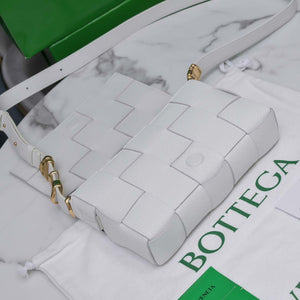 Bottega Veneta BV 666870 Cassette Intreccio grained leather cross-body bag White - Default Title - View 4