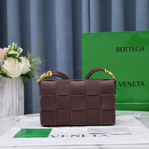Bottega Veneta BV 666870 Cassette Intreccio grained leather cross-body bag Wine Red - Default Title - View 2