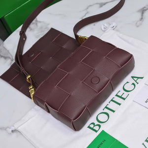Bottega Veneta BV 666870 Cassette Intreccio grained leather cross-body bag Wine Red - Default Title - View 5