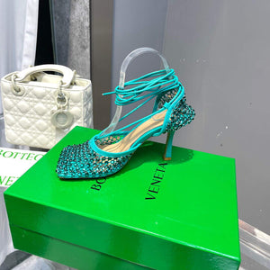 Bottega Veneta BV 667206 Rhinestone mesh and leather sandals V0GU11017 - 34 - View 9