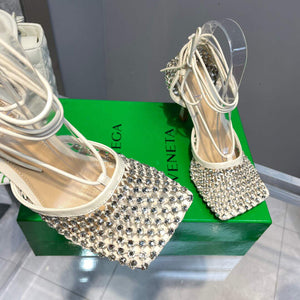 Bottega Veneta BV 667206 Rhinestone mesh and leather sandals V0GU11018 - 34 - View 5