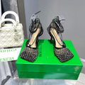 Bottega Veneta BV 667206 Rhinestone mesh and leather sandals V0GU11013 - 34 - View 1