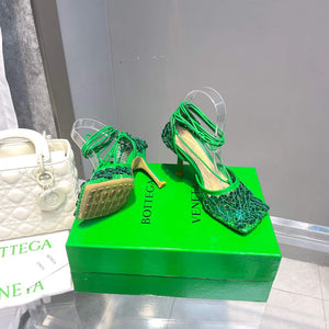 Bottega Veneta BV 667206 sequins mesh and leather sandals V0GU11019 - 34 - View 3