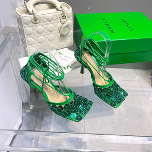 Bottega Veneta BV 667206 sequins mesh and leather sandals V0GU11019 - 34 - View 7