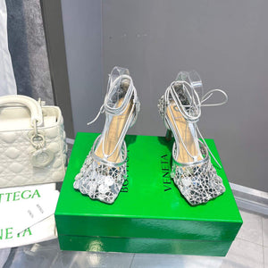 Bottega Veneta BV 667206 sequins mesh and leather sandals V0GU11021 - 34 - View 1