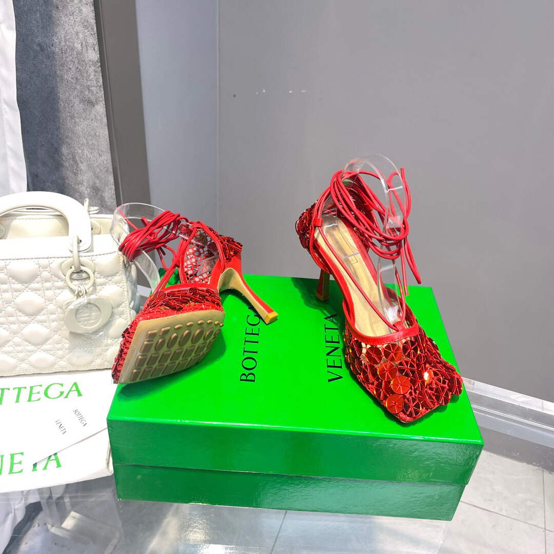 Bottega Veneta BV 667206 sequins mesh and leather sandals V0GU11022 - 34 - View 3