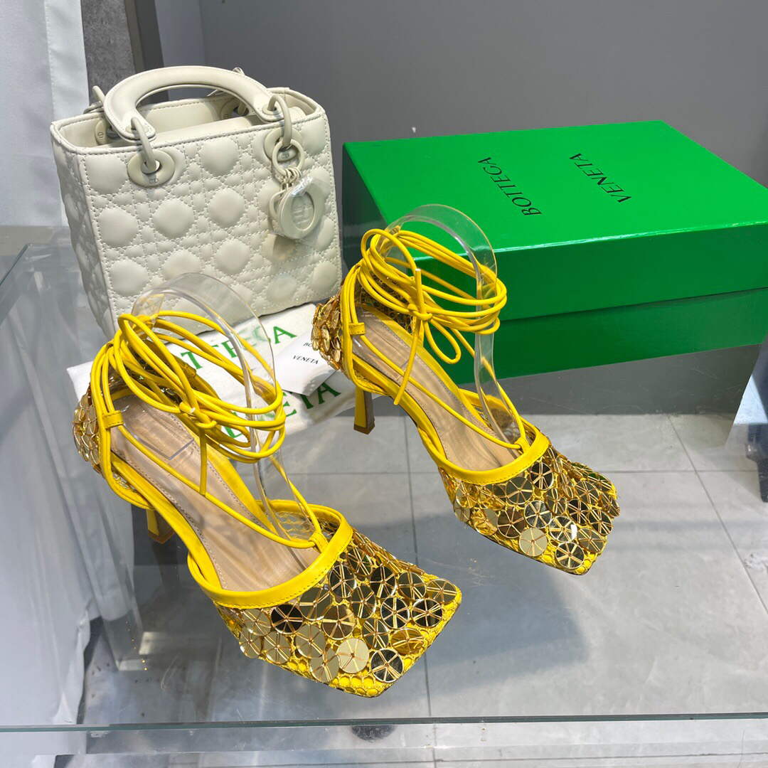 Bottega Veneta BV 667206 sequins mesh and leather sandals V0GU11023 - 34 - View 8