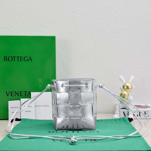 Bottega Veneta BV 680218 Small Cassette Cross-Body Bucket Silver - Default Title - View 1