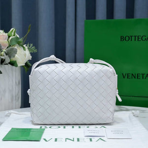 Bottega Veneta BV 680254 Mini Loop intrecciato leather cross-body bag White - Default Title - View 1