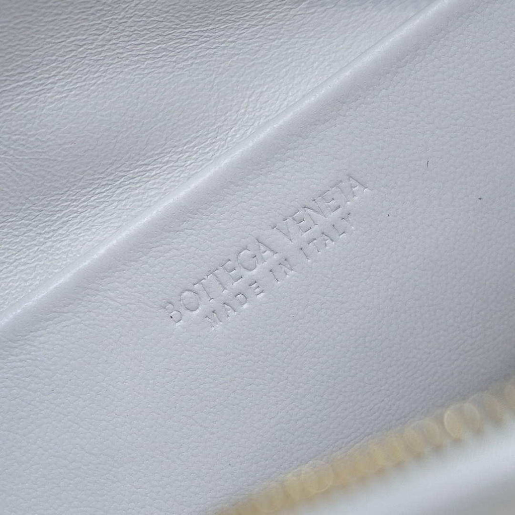 Bottega Veneta BV 680254 Mini Loop intrecciato leather cross-body bag White