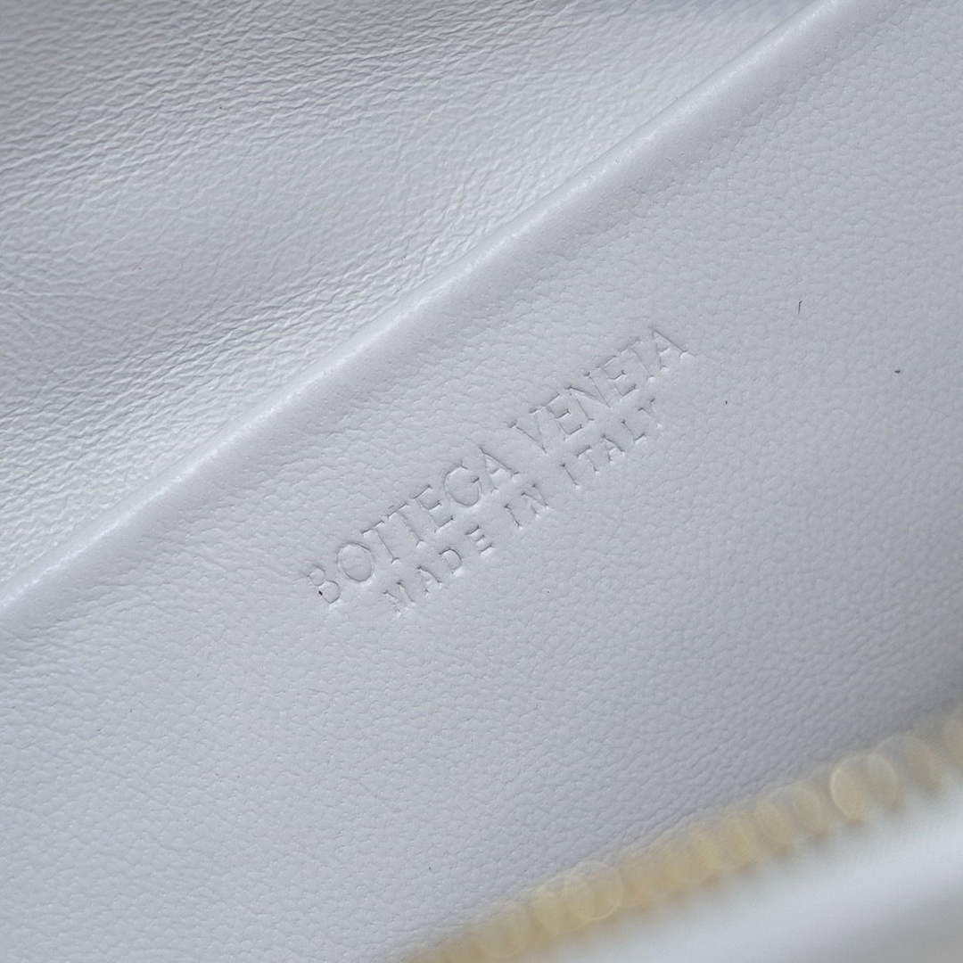 Bottega Veneta BV 680254 Mini Loop intrecciato leather cross-body bag White