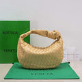 Bottega Veneta BV 690225 Teen Jodie intrecciato leather shoulder bag Apricot