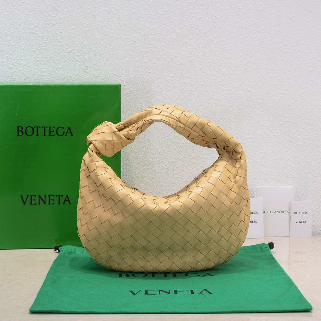 Bottega Veneta BV 690225 Teen Jodie intrecciato leather shoulder bag Apricot