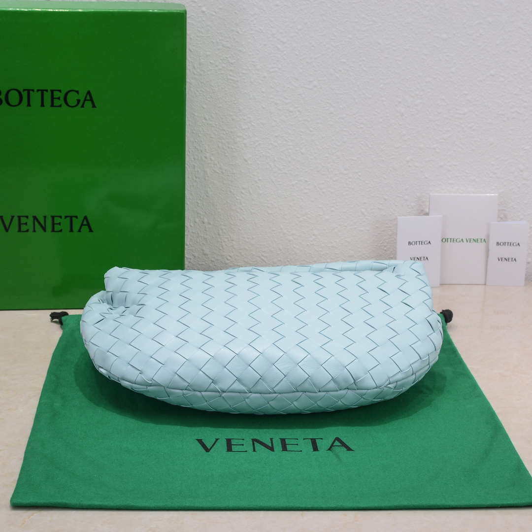 Bottega Veneta BV 690225 Teen Jodie intrecciato leather shoulder bag Light Blue - Default Title - View 3