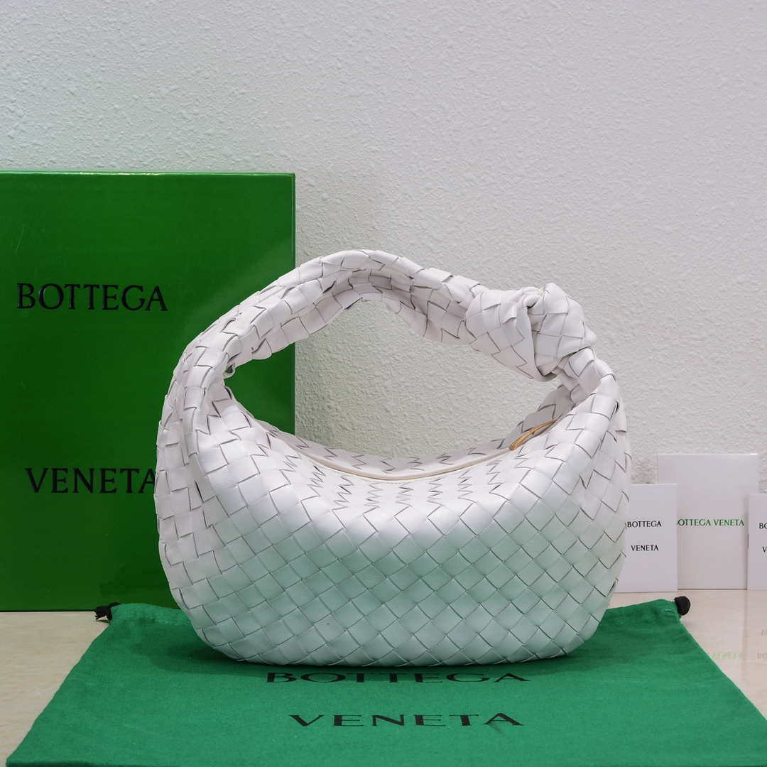 Bottega Veneta BV 690225 Teen Jodie intrecciato leather shoulder bag White - Default Title - View 1