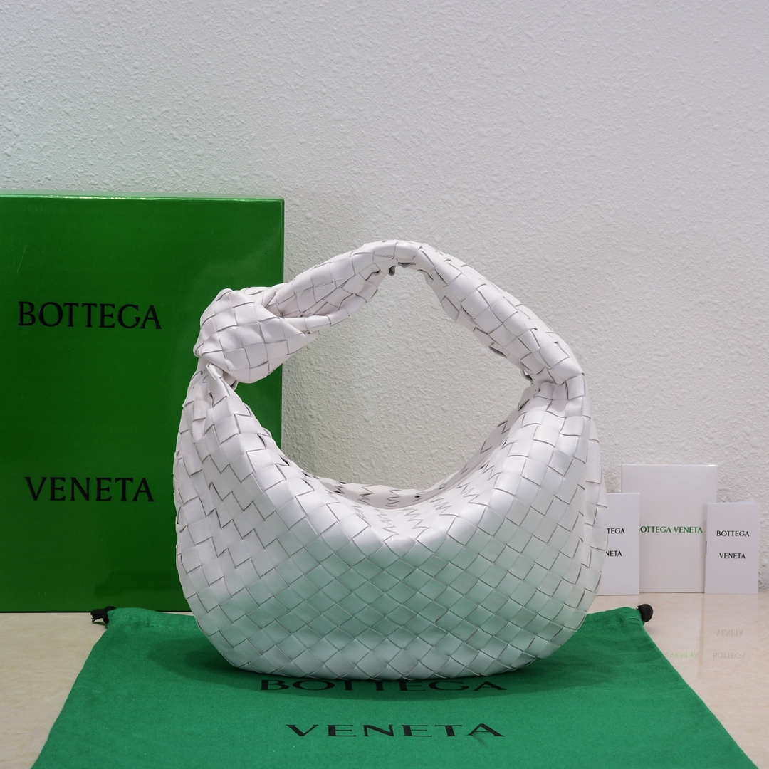Bottega Veneta BV 690225 Teen Jodie intrecciato leather shoulder bag White - Default Title - View 2
