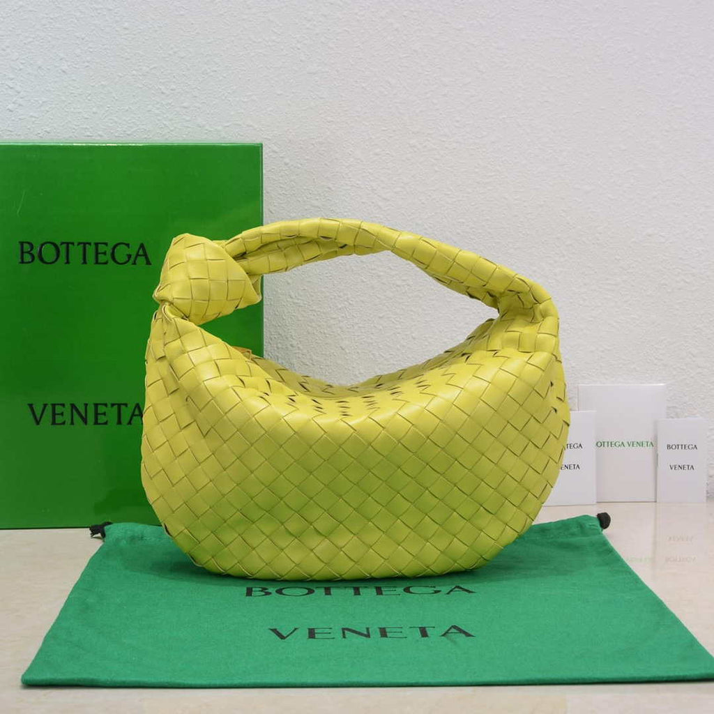 Bottega Veneta BV 690225 Teen Jodie intrecciato leather shoulder bag Lemon Yellow
