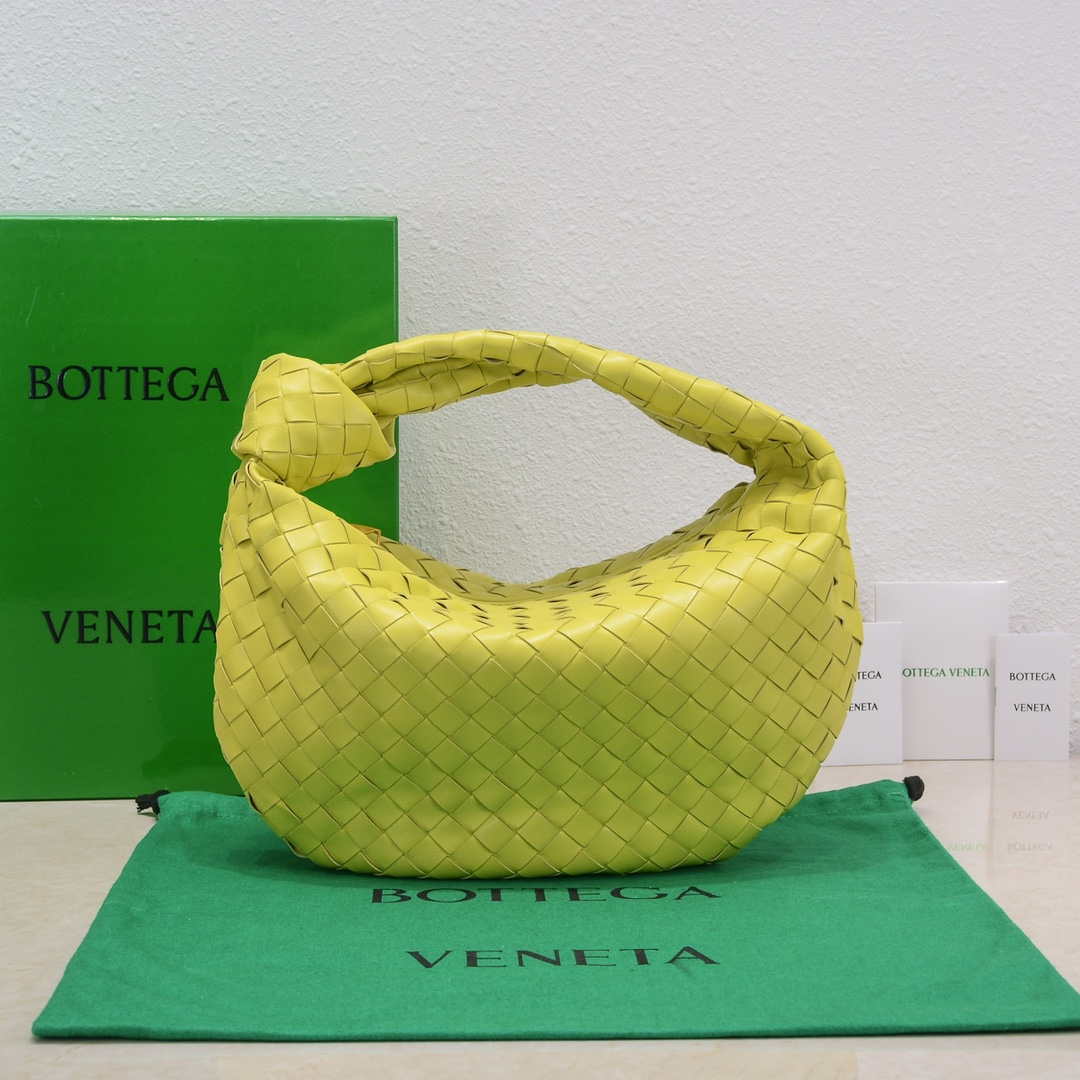 Bottega Veneta BV 690225 Teen Jodie intrecciato leather shoulder bag Lemon Yellow - Default Title - View 3