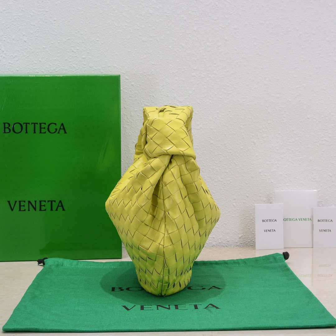 Bottega Veneta BV 690225 Teen Jodie intrecciato leather shoulder bag Lemon Yellow - Default Title - View 4