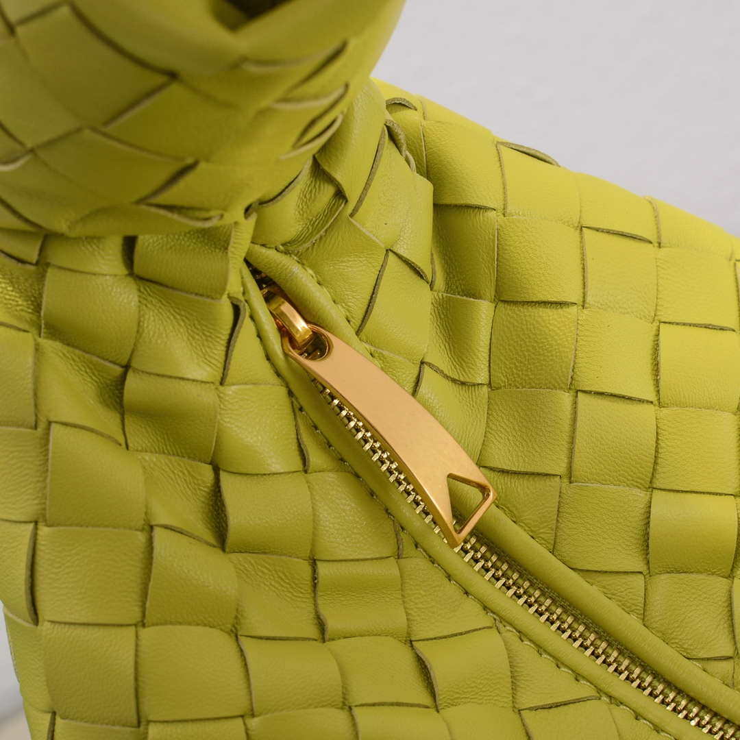 Bottega Veneta BV 690225 Teen Jodie intrecciato leather shoulder bag Lemon Yellow - Default Title - View 7
