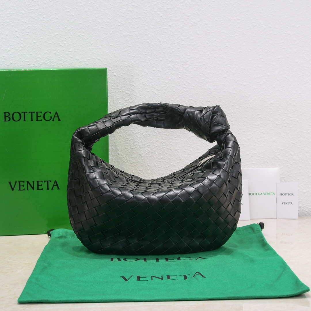 Bottega Veneta BV 690225 Teen Jodie intrecciato leather shoulder bag Black