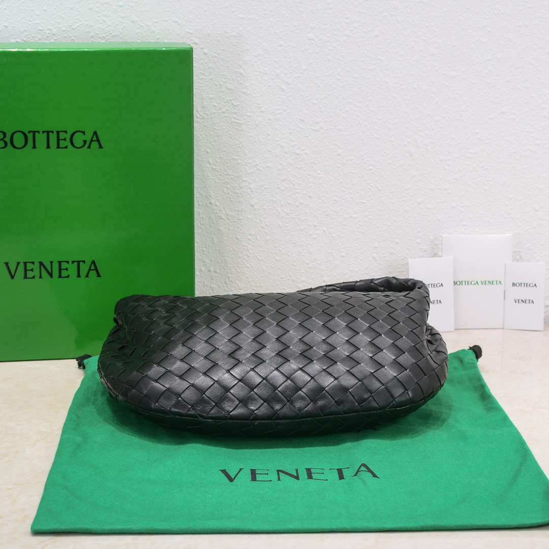 Bottega Veneta BV 690225 Teen Jodie intrecciato leather shoulder bag Black