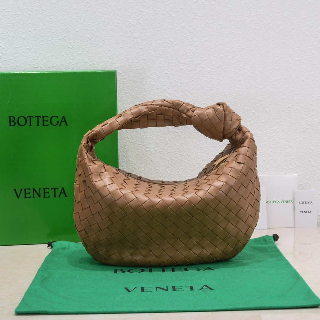 Bottega Veneta BV 690225 Teen Jodie intrecciato leather shoulder bag Brown - Default Title - View 1