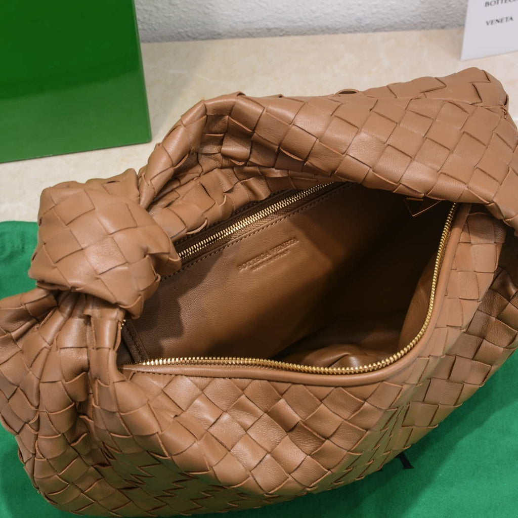 Bottega Veneta BV 690225 Teen Jodie intrecciato leather shoulder bag Brown