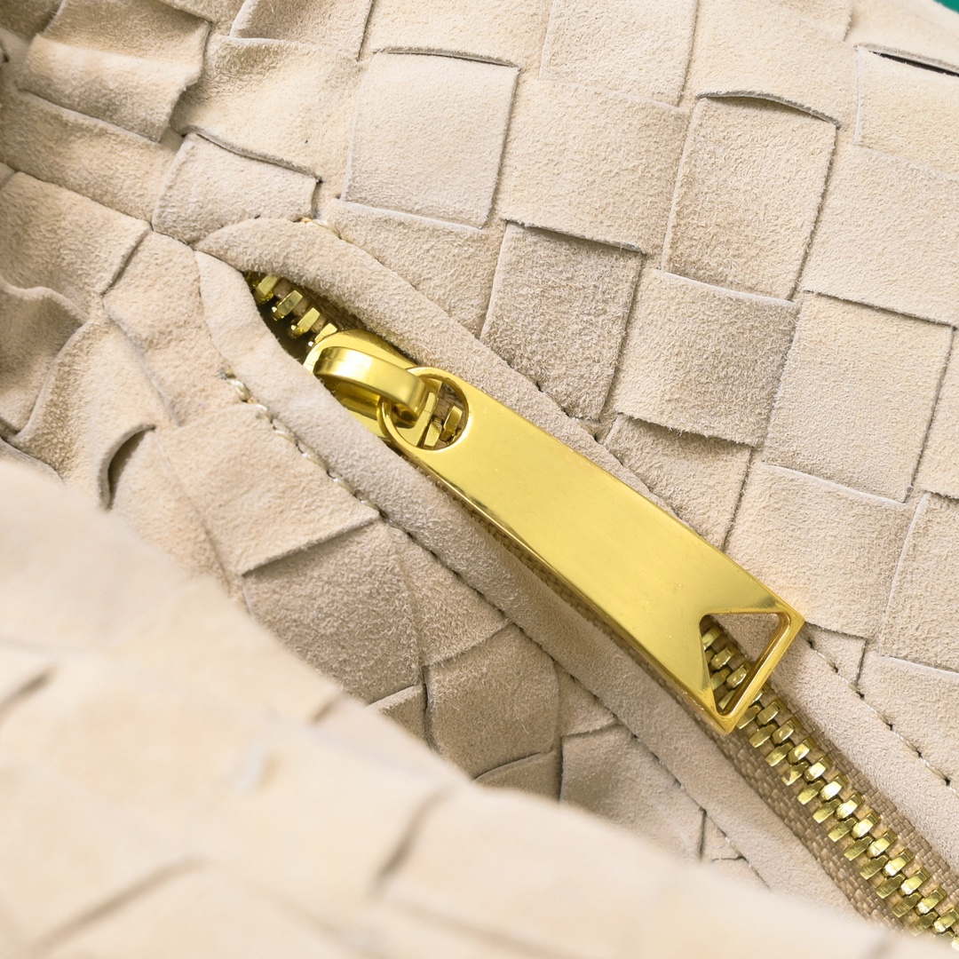 Bottega Veneta BV 690225 Teen Jodie intrecciato suede shoulder bag Beige - Default Title - View 6
