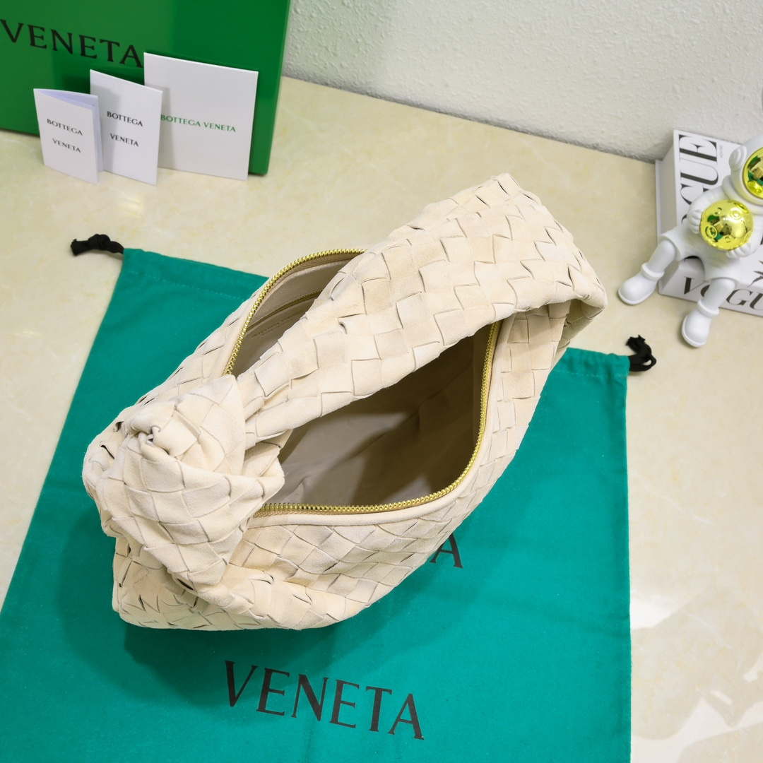 Bottega Veneta BV 690225 Teen Jodie intrecciato suede shoulder bag Beige - Default Title - View 7