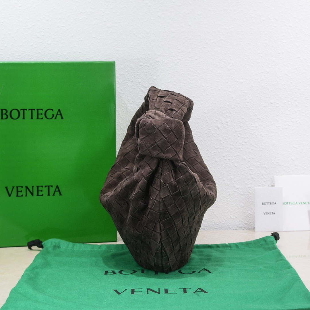 Bottega Veneta BV 690225 Teen Jodie intrecciato suede shoulder bag Brown - Default Title - View 3