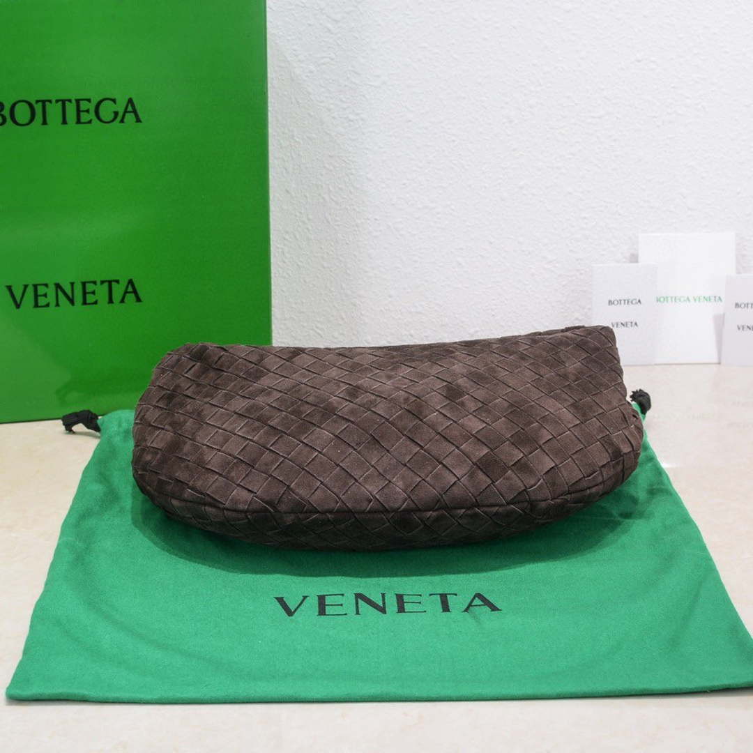 Bottega Veneta BV 690225 Teen Jodie intrecciato suede shoulder bag Brown