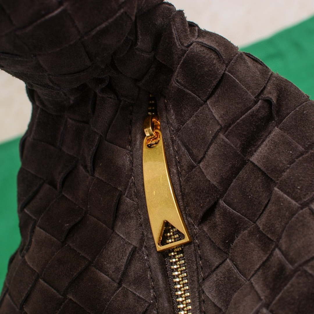 Bottega Veneta BV 690225 Teen Jodie intrecciato suede shoulder bag Brown - Default Title - View 6