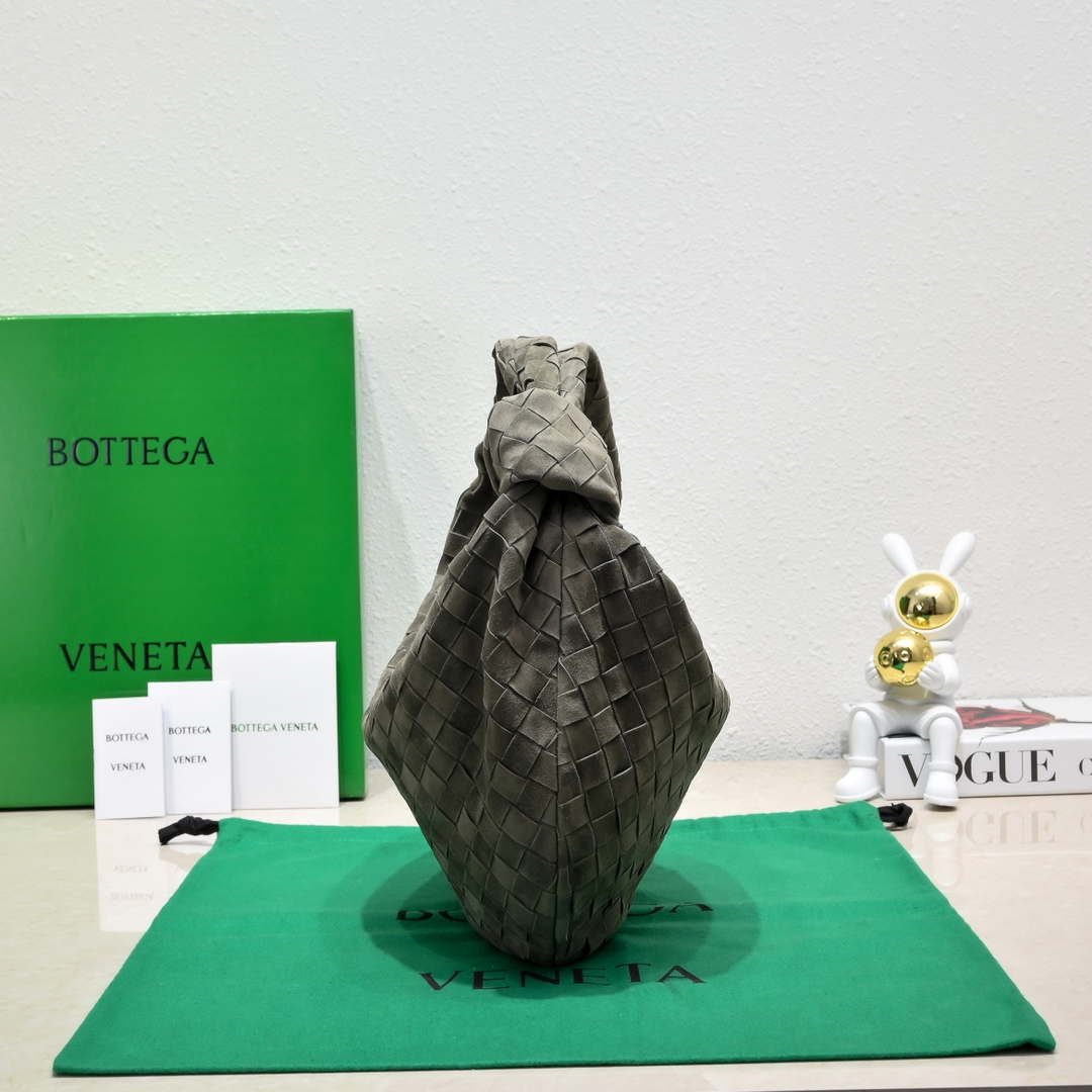 Bottega Veneta BV 690225 Teen Jodie intrecciato suede shoulder bag Dark Green - Default Title - View 3