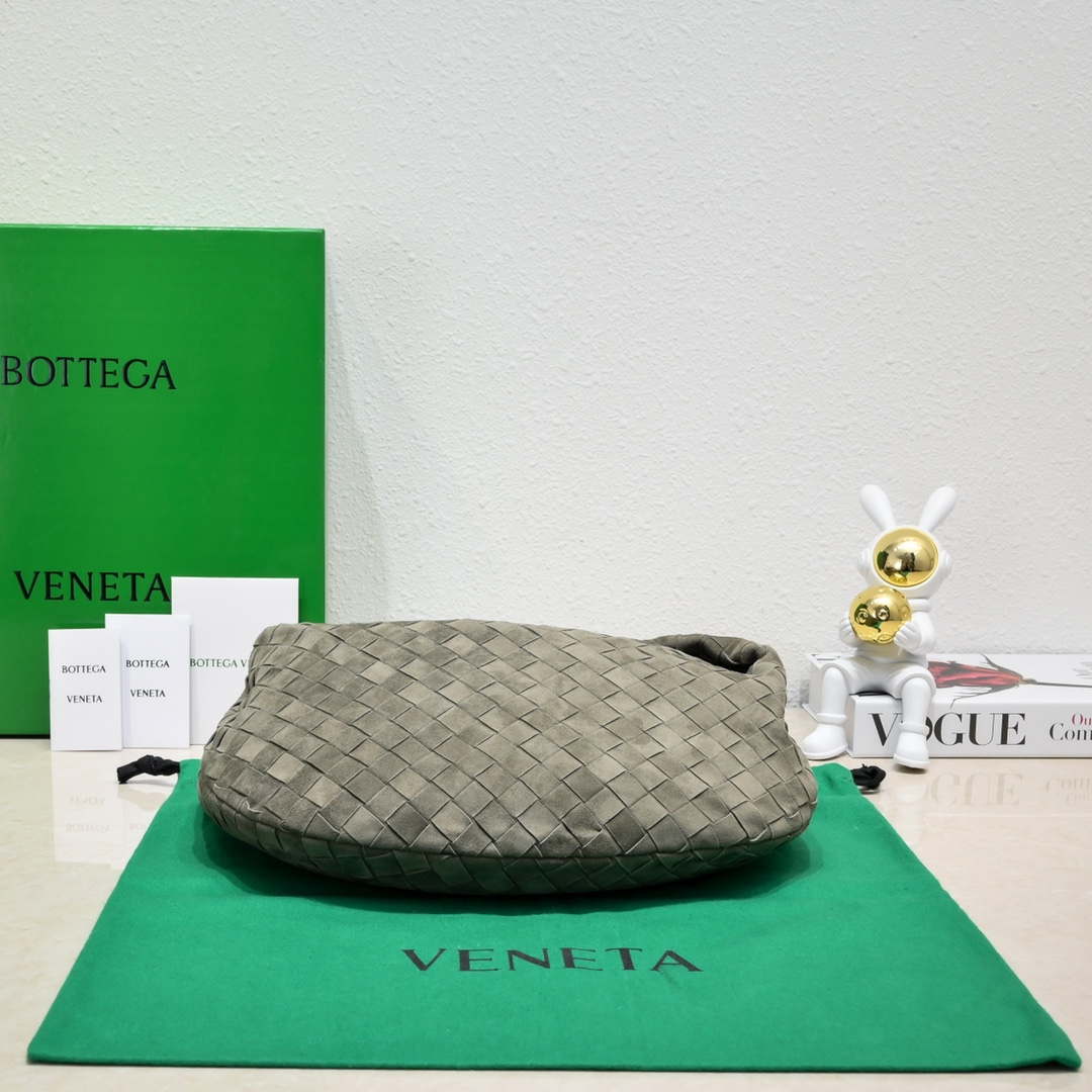Bottega Veneta BV 690225 Teen Jodie intrecciato suede shoulder bag Dark Green - Default Title - View 4