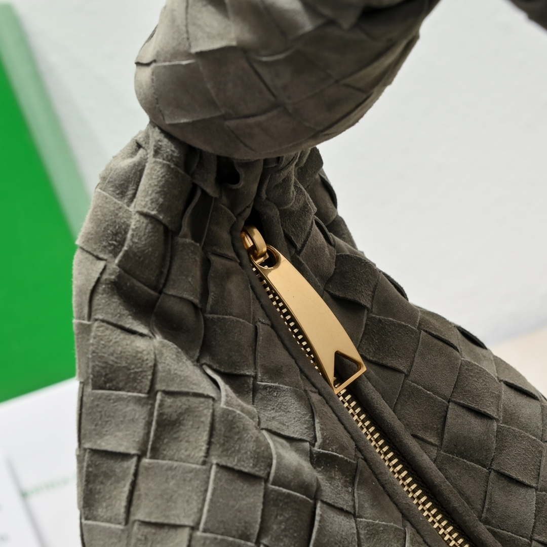 Bottega Veneta BV 690225 Teen Jodie intrecciato suede shoulder bag Dark Green - Default Title - View 6