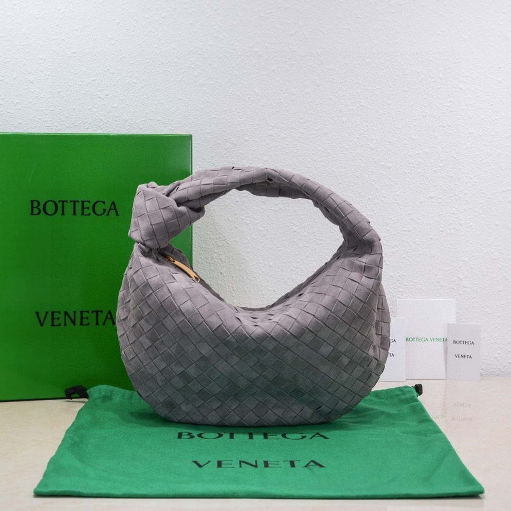 Bottega Veneta BV 690225 Teen Jodie intrecciato suede shoulder bag Drak Purple