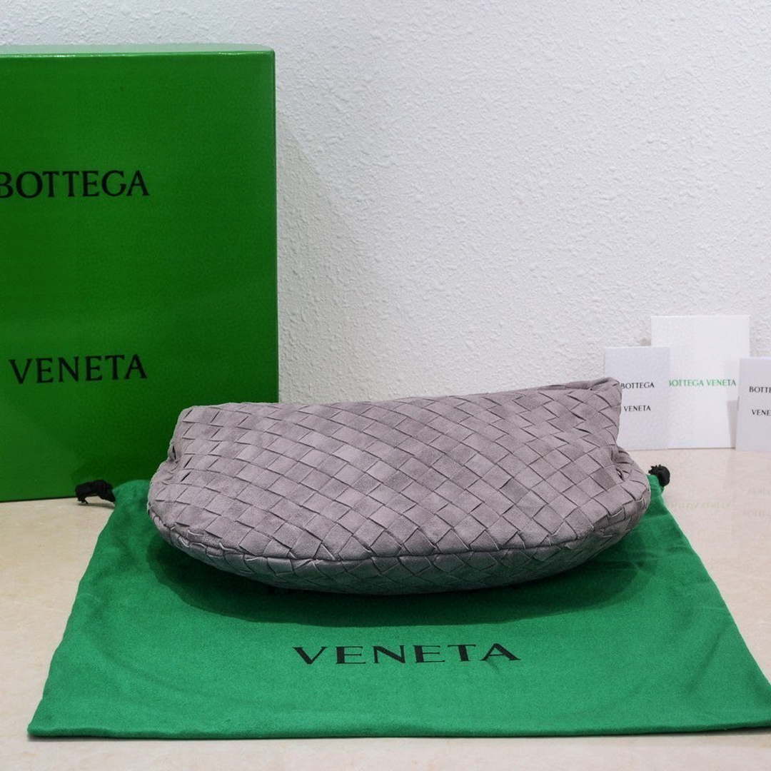Bottega Veneta BV 690225 Teen Jodie intrecciato suede shoulder bag Drak Purple - Default Title - View 8