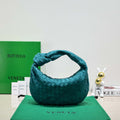 Bottega Veneta BV 690225 Teen Jodie intrecciato suede shoulder bag Lake Blue - Default Title - View 1