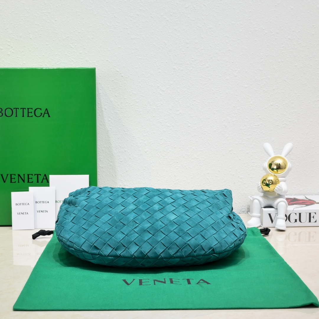 Bottega Veneta BV 690225 Teen Jodie intrecciato suede shoulder bag Lake Blue - Default Title - View 4